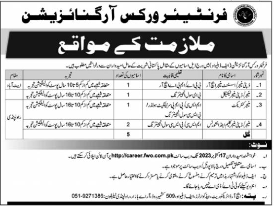 FWO Jobs 2024 Latest Advertisement